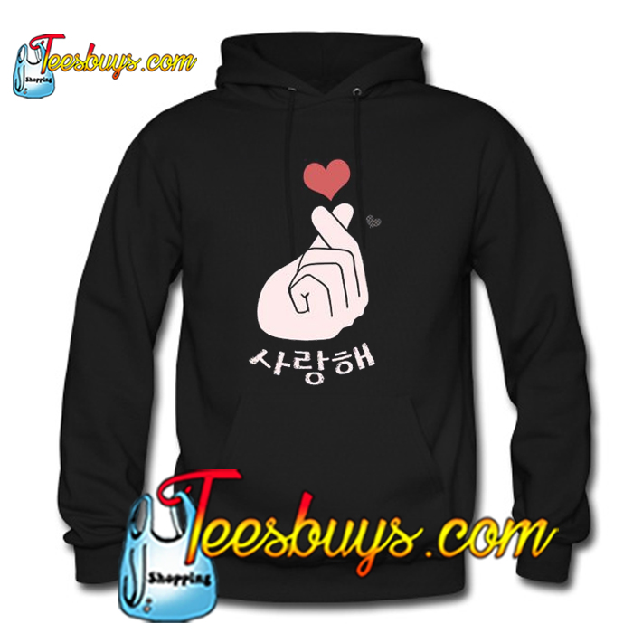 korean finger heart hoodie